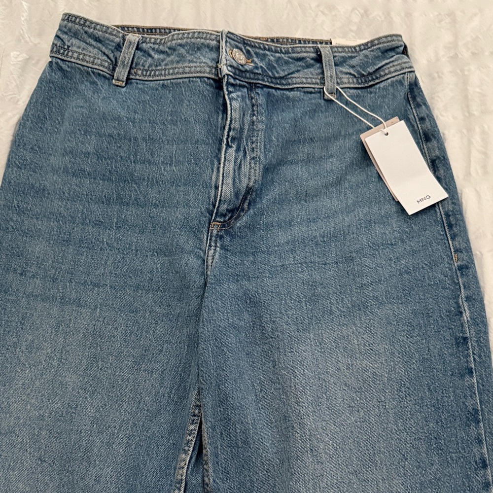 Mango Women's Straight Leg Blue Jeans
